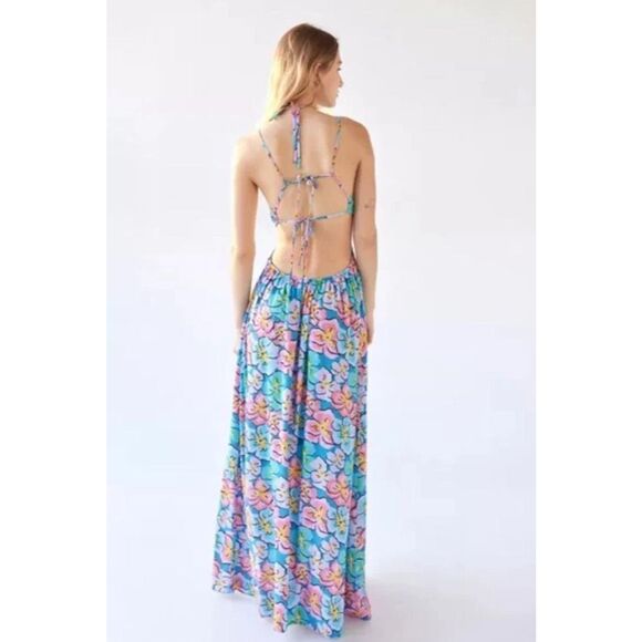 NWT For Love & Lemons Yasmin Multicolor Floral Maxi Dress Size Small $268 MSRP - Picture 2 of 10